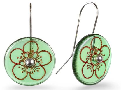 Glass Manuka Disc Earrings