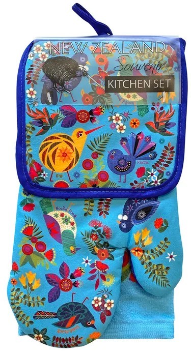 3 Piece Kitchen Set - Retro NZ Birds