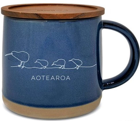 Kiwi ceramic mug - navy