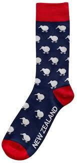 Bamboo Kiwi Socks - Navy/Red